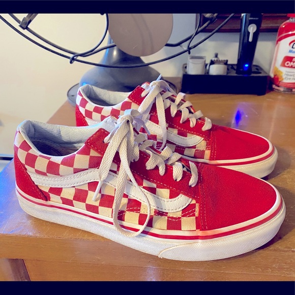 Vans Shoes - Sweet Vans Old Skool Red Checkerboard Shoes